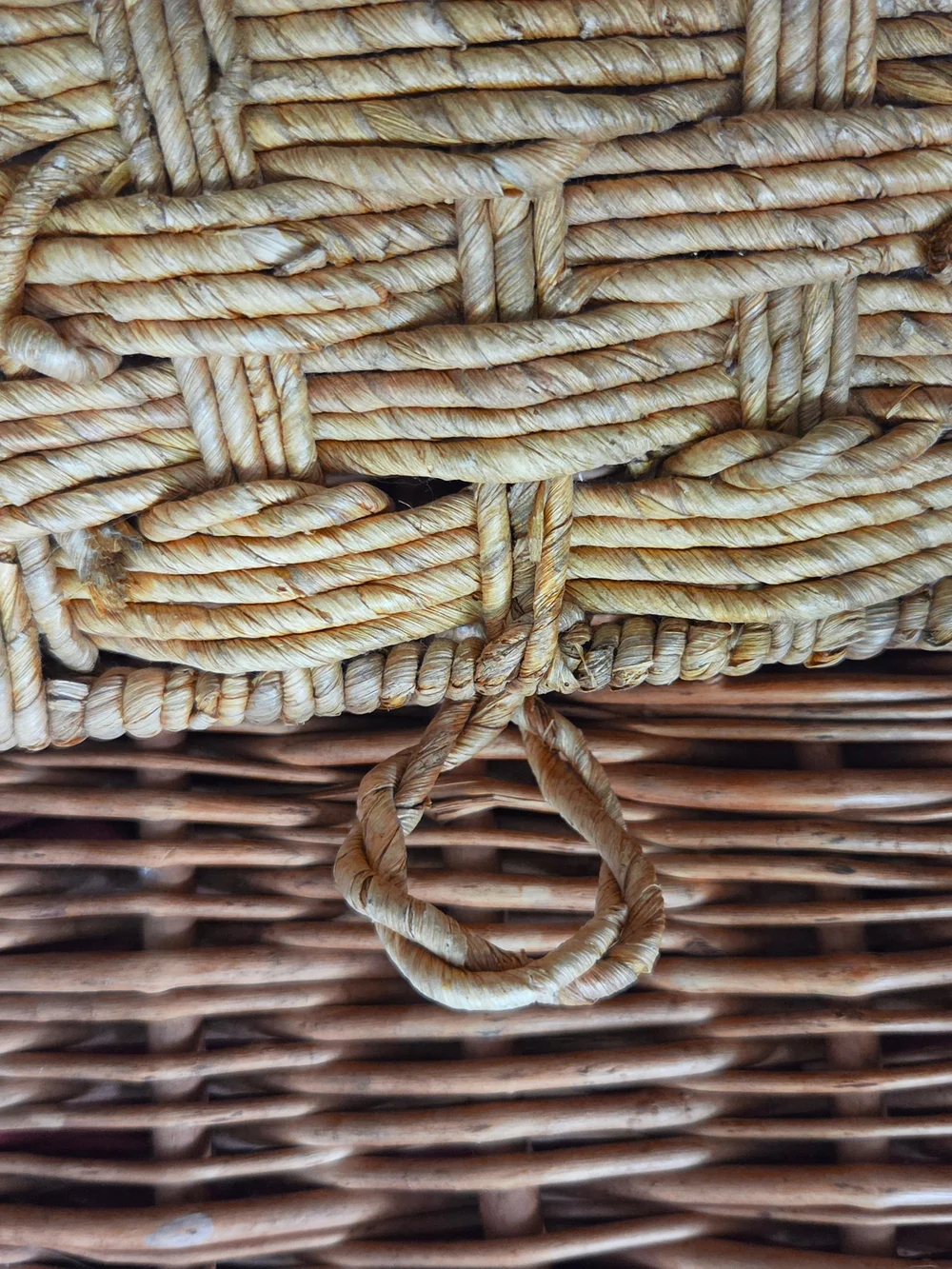 Vintage Rattan Sewing Storage Basket